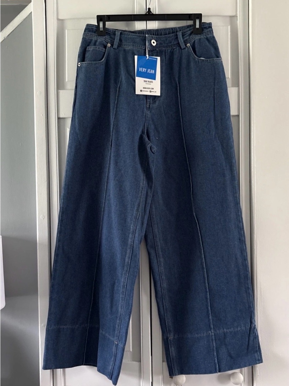 Very J Wide-Leg High-Rise Dark Blue Jeans